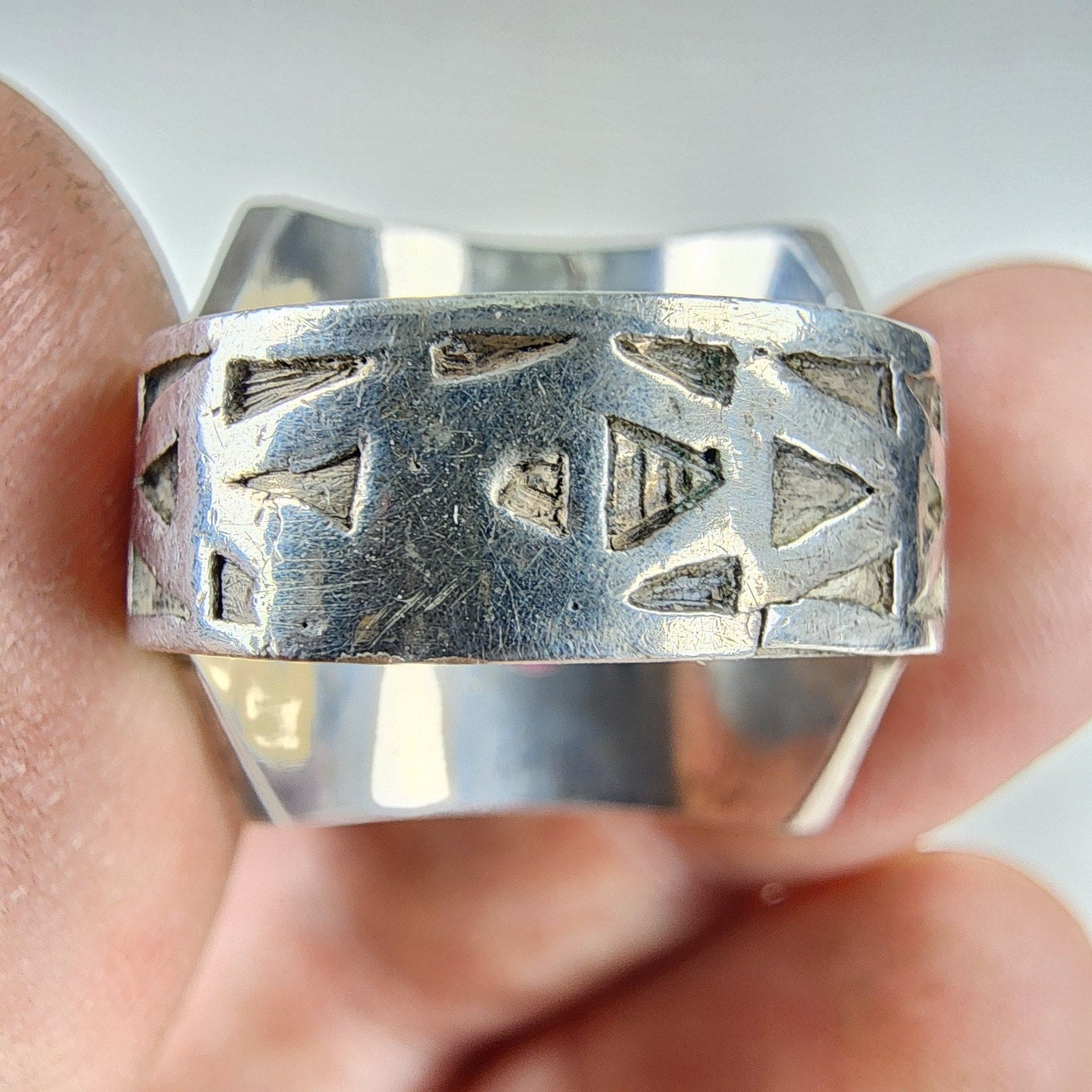 10K Gold Ruby Mayan Warrior Mexican Biker Ring Size 11 Sterling Silver 925