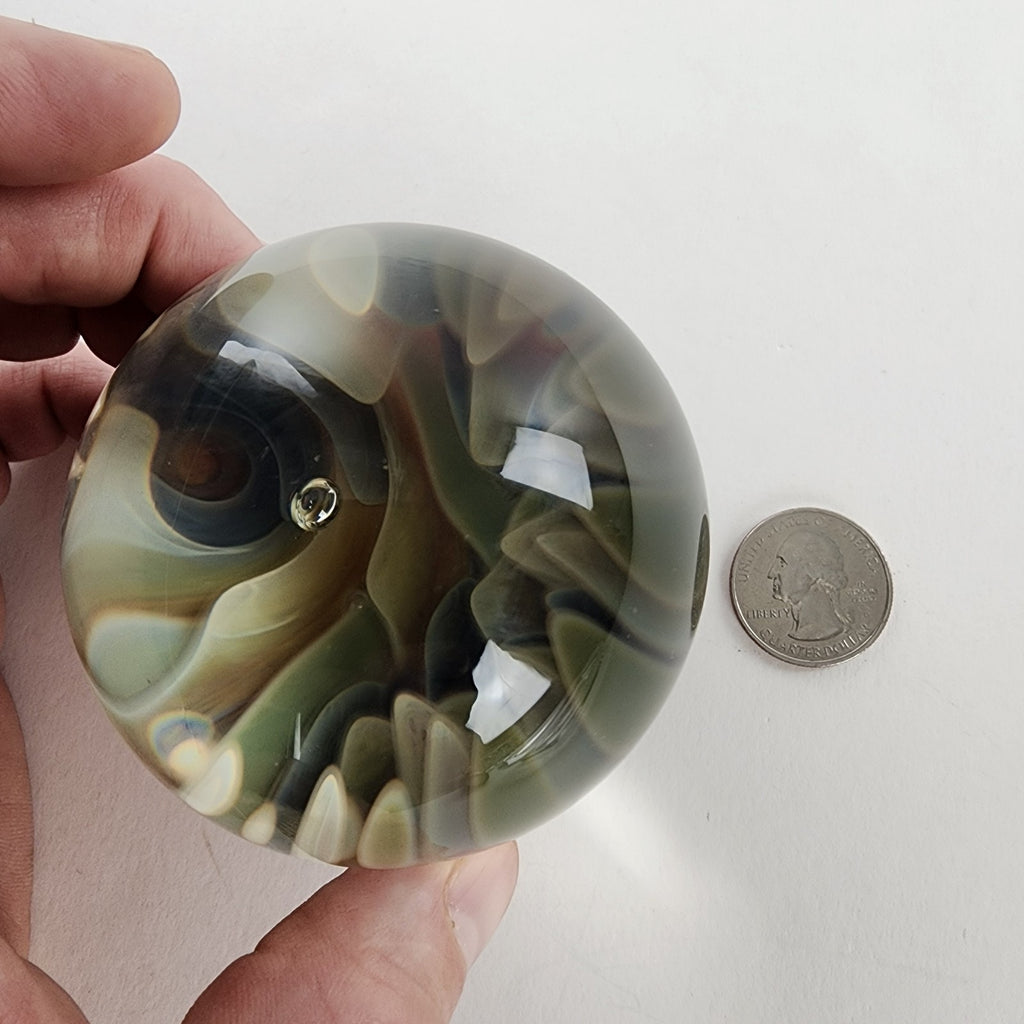 75mm Giant Air Trap Implosion Glass Marble Handmade Borosilicate