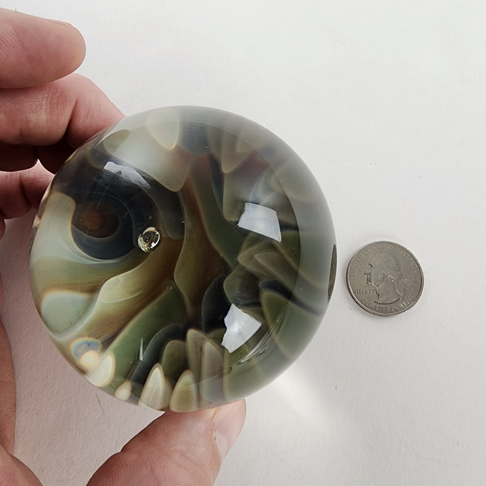 75mm Giant Air Trap Implosion Glass Marble Handmade Borosilicate