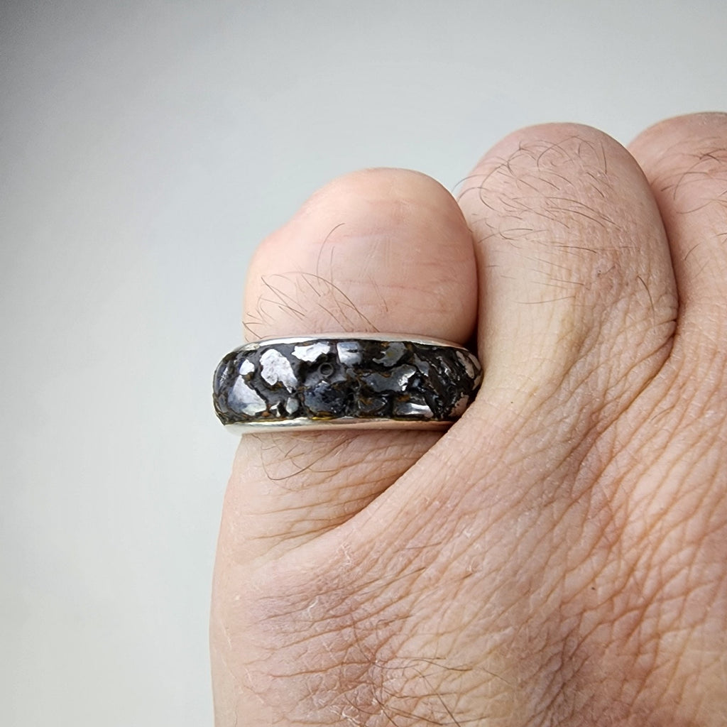 Campo de Cielo Meteorite Band Ring Size 10 1/2 by Starborn Sterling Silver 925