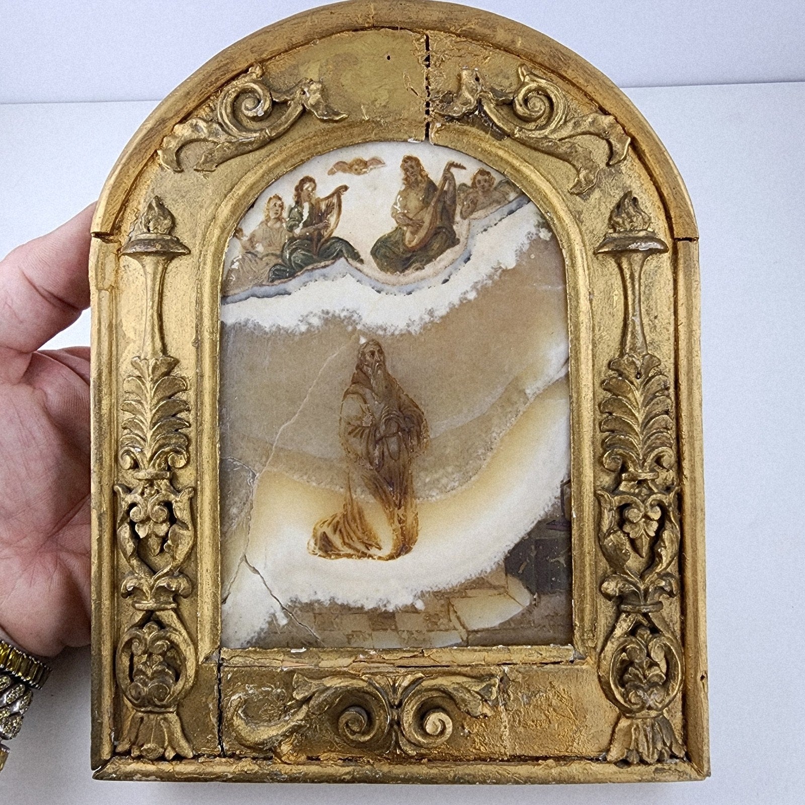 17th C Follower of Antonio Tempesta Alabaster Painting Baroque Italy Old Master