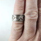 Vintage Mexico Chain Link Band Ring Size 6 1/2 in Sterling Silver 925