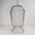Purple Depression Pressed Glass Lidded Cookie Jar 8 1/2" Tall Vintage