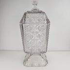 Purple Depression Pressed Glass Lidded Cookie Jar 8 1/2" Tall Vintage