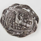 Antique Leif Erikson 830 Silver Brooch Soren Nielsen Norsk Monster Eriksonn