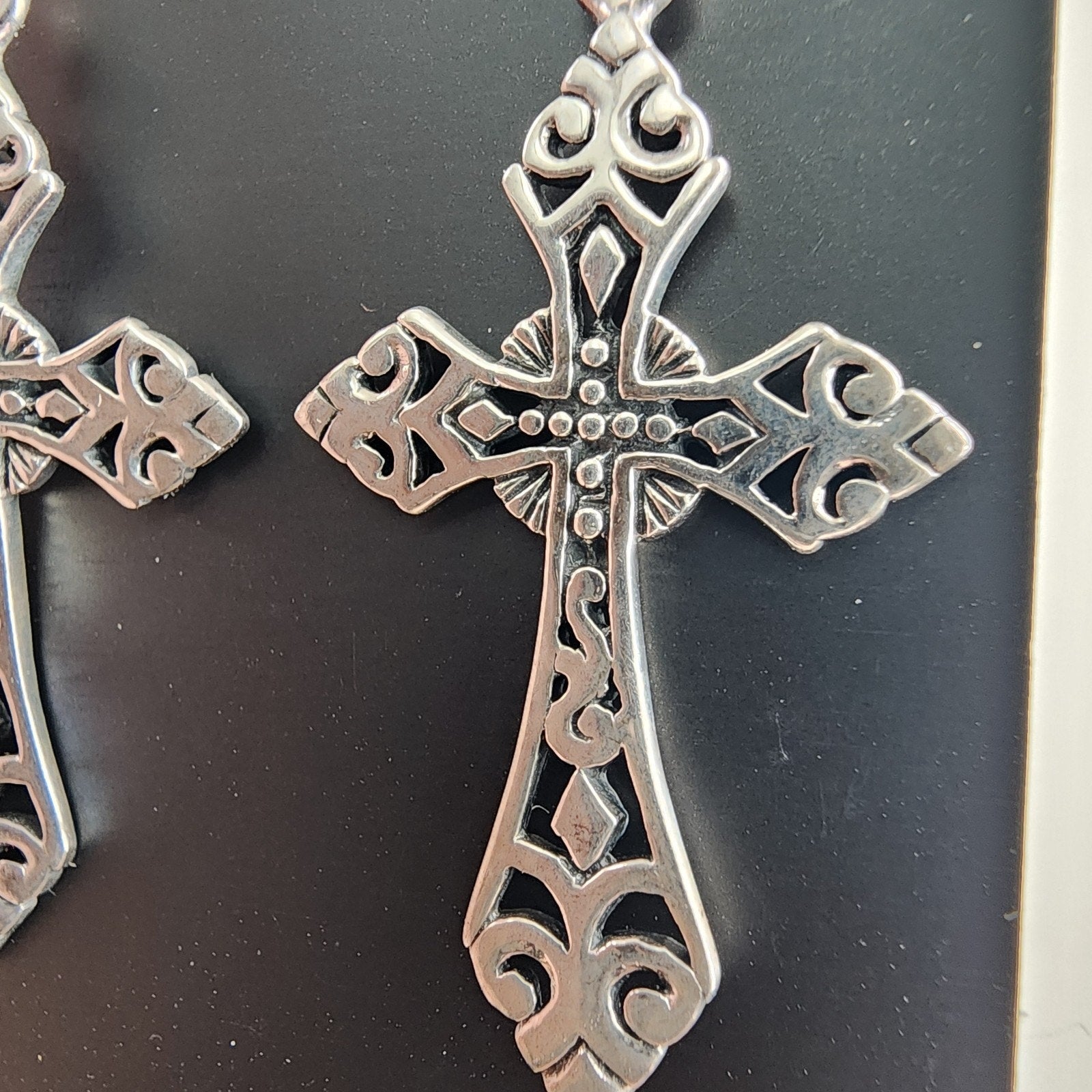 Celtic Cross Sterling Silver 925 Fish Hook Dangle Earrings