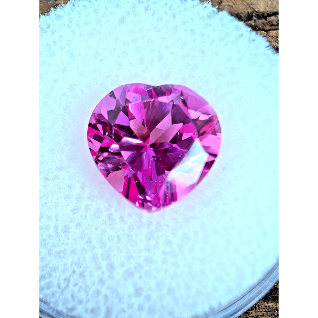 5.25ct Pink SAPPHIRE Heart Cut Lab Created 10mm x 10mm
