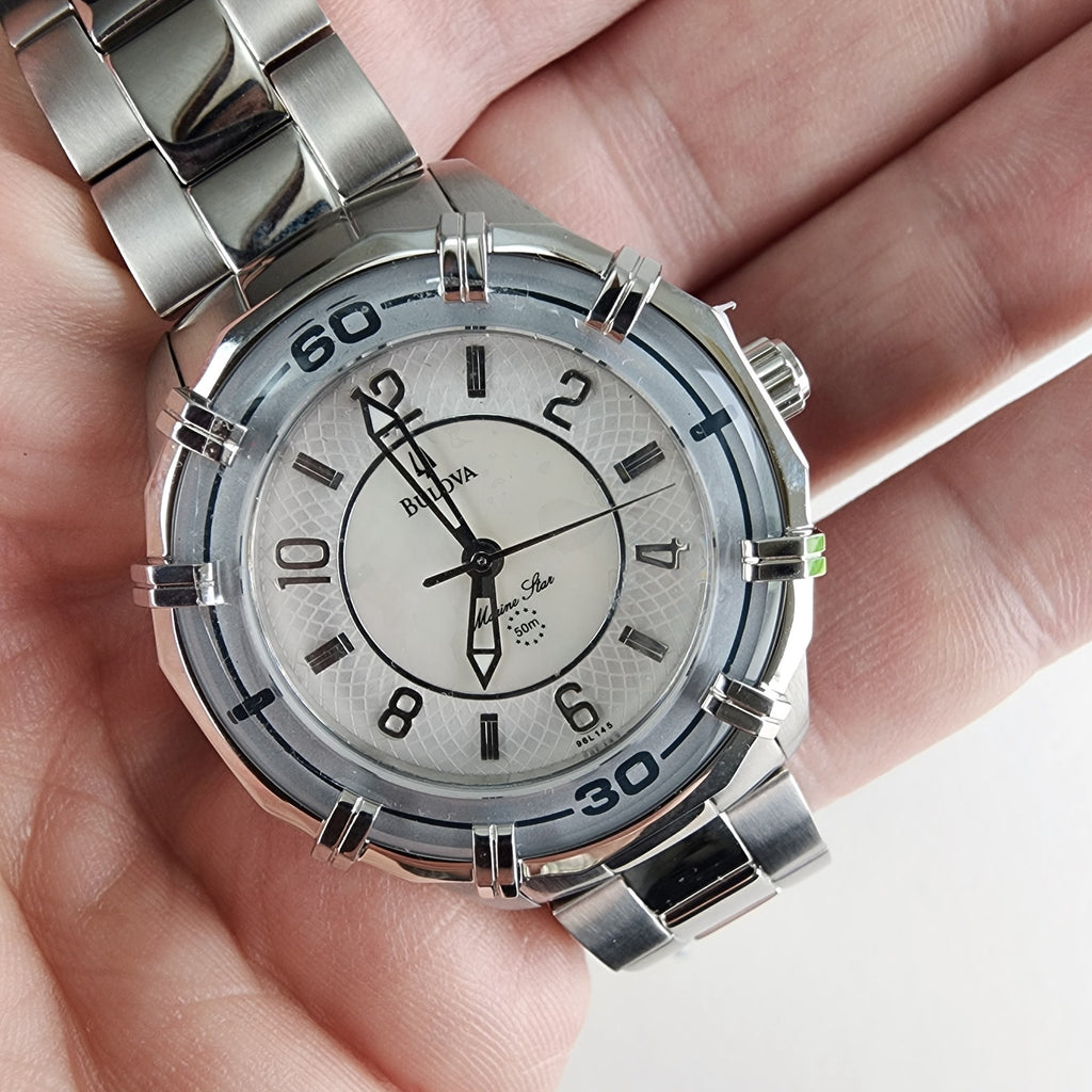 Bulova Marine Star Solano Mother of Pearl Dial New with Tags C8671567