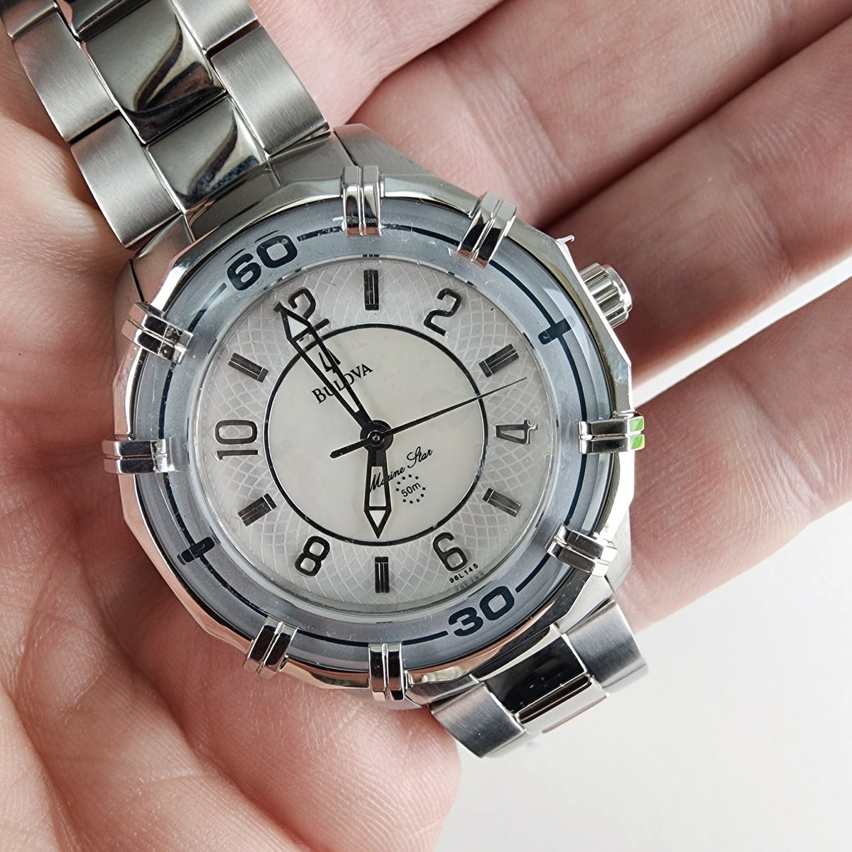 Bulova Marine Star Solano Mother of Pearl Dial New with Tags C8671567