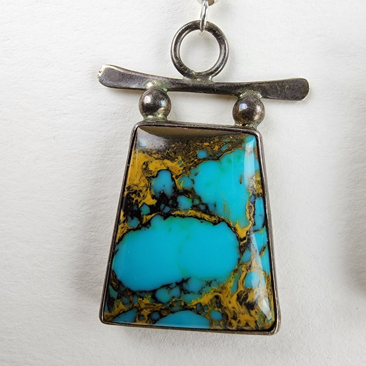 J Hayes Mohave Turquoise Earrings Sterling Silver 925 Vintage Native