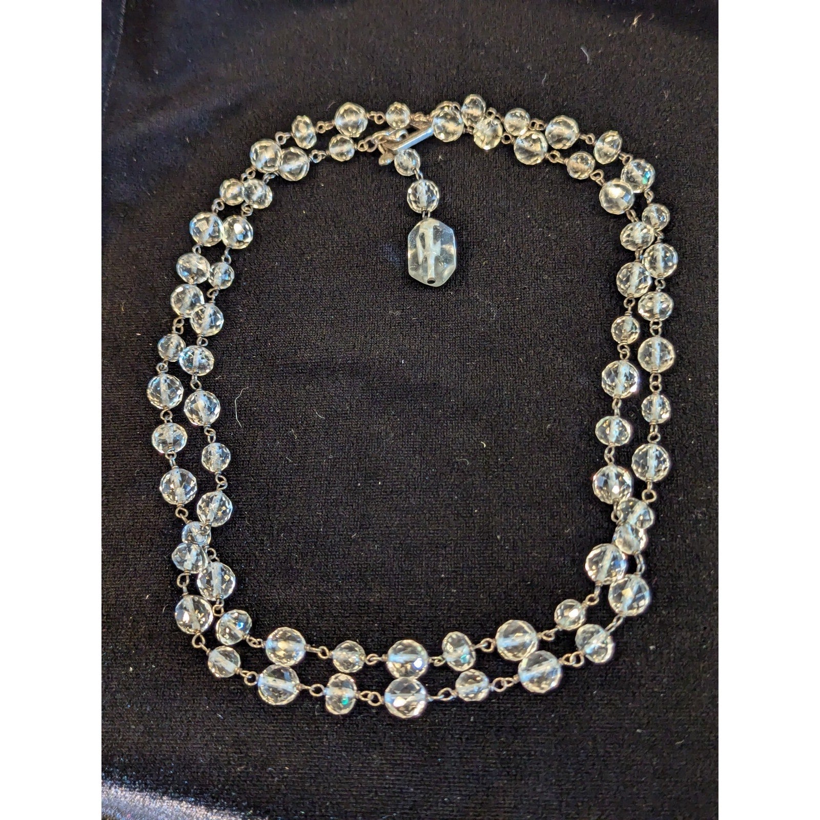 Vintage SILPADA Sterling Silver 925 34" Beaded Station Necklace Faceted Mexico