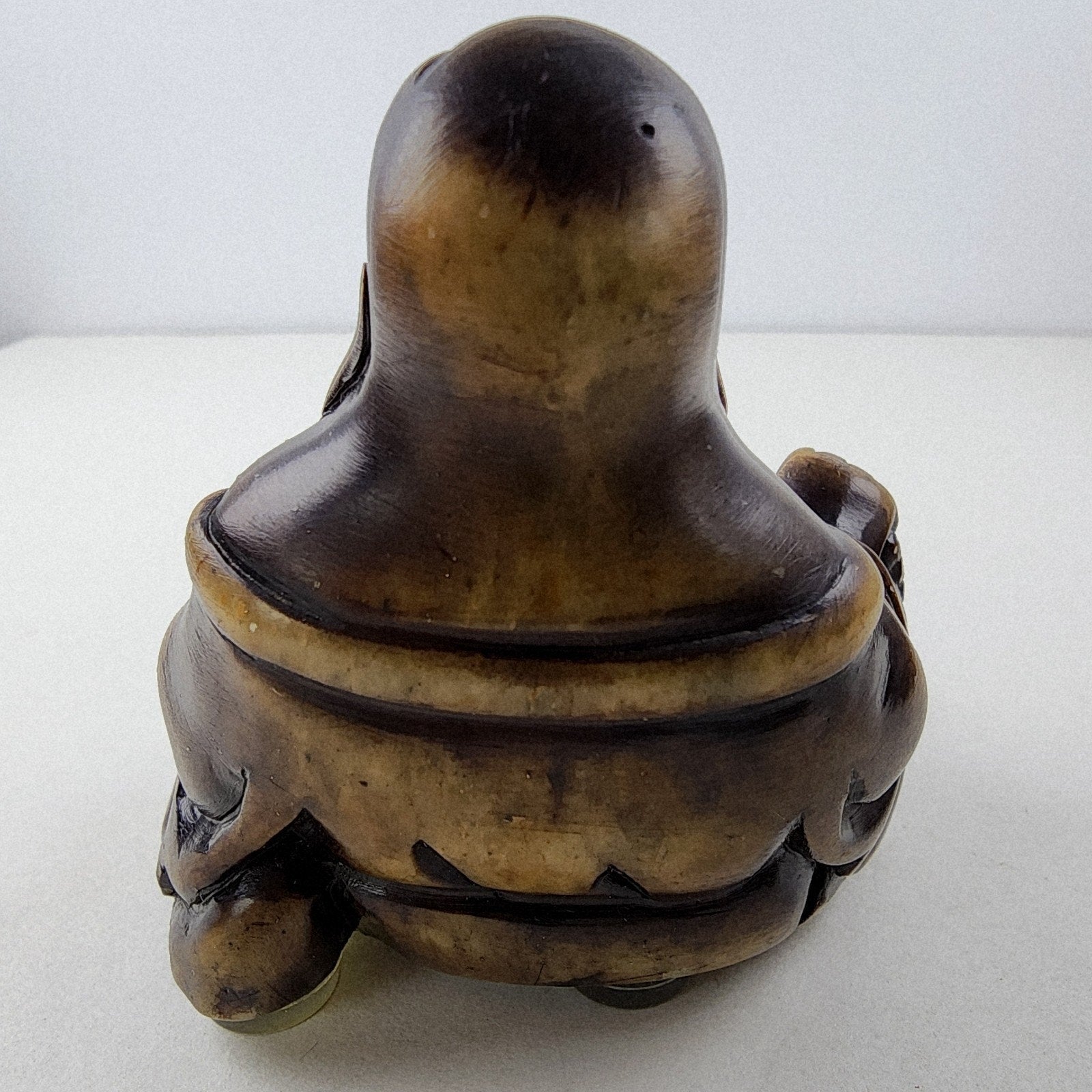 Laughing Happy Buddha Chinese Stone Carving Vintage