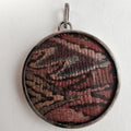 Peru Pre-Columbian Weaving Fragment Sterling Silver 925 Pendant Vintage