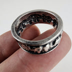 Ted Ott Elephant Eternity Band Ring Size 8 1/4 in Sterling Silver 925
