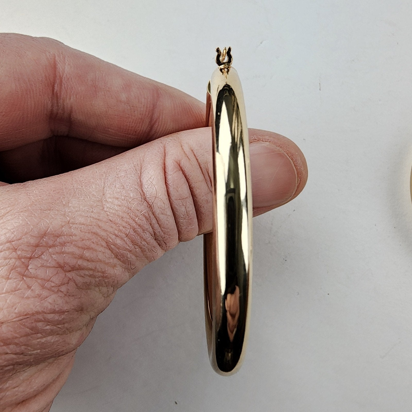 Giant 2" Hoop Earrings Gold Over Sterling Silver 925