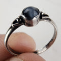 Vintage Cateye Solitaire Ring Size 5 1/4 in Sterling Silver 925