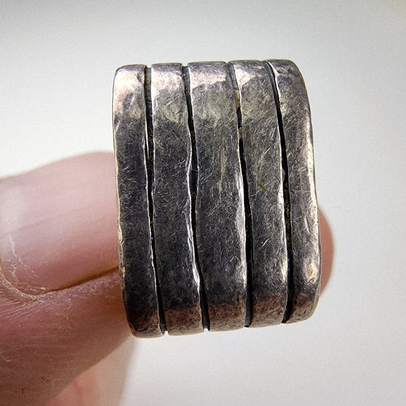 Modernist Square Band Ring Size 6 1/2 Sterling Silver 925 Vintage