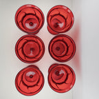 Fostoria Jamestown Ruby Sherbet Ice Cream Glasses Dish Set of 6 Vintage