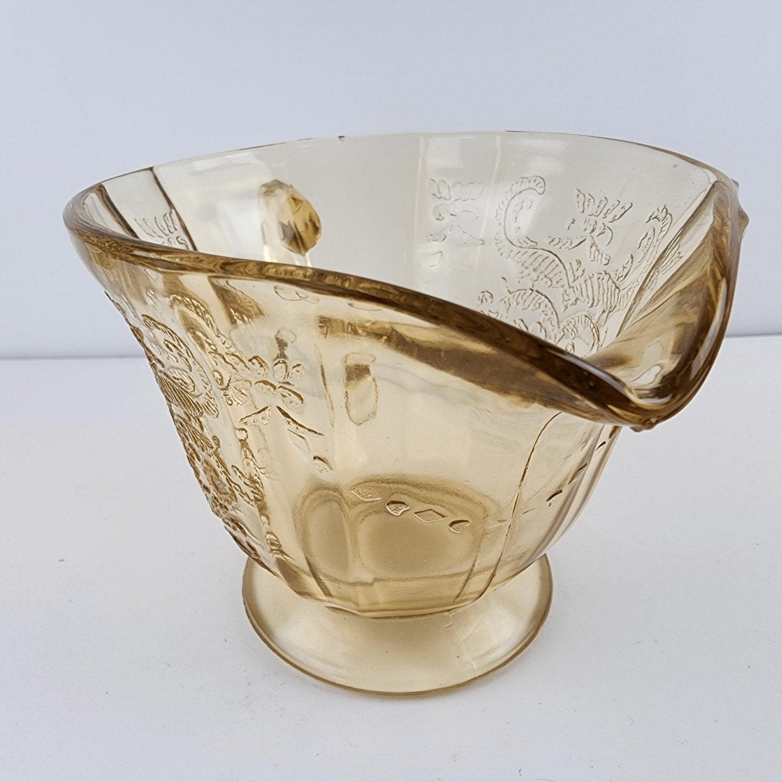 Federal Glass Amber Depression Glass Madrid Creamer Vintage