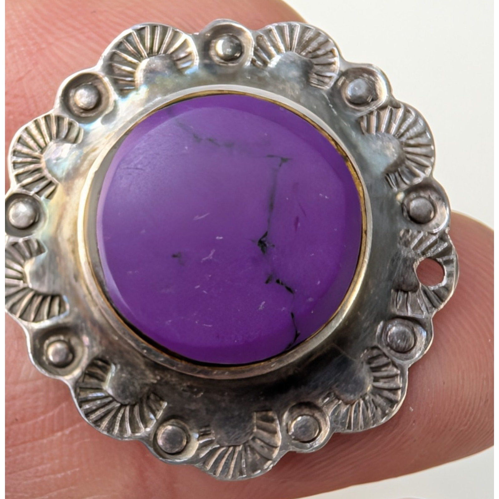 Purple Phosphosiderite Taxco Sterling Silver 925 Earrings Mexico