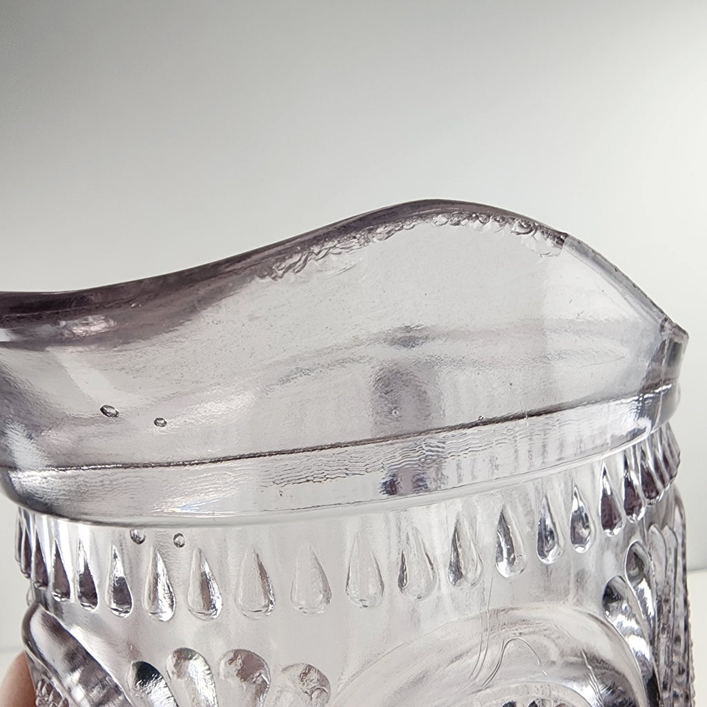 Dotted Loop Pattern Purple Depression Glass Pitcher Vintage
