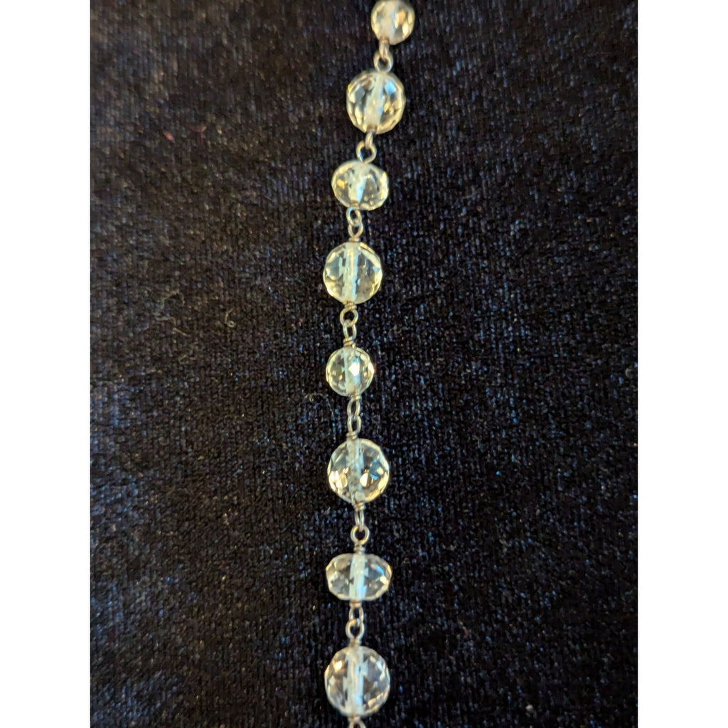 Vintage SILPADA Sterling Silver 925 34" Beaded Station Necklace Faceted Mexico