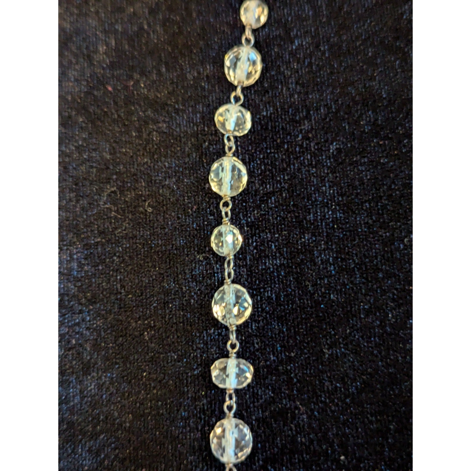 Vintage SILPADA Sterling Silver 925 34" Beaded Station Necklace Faceted Mexico