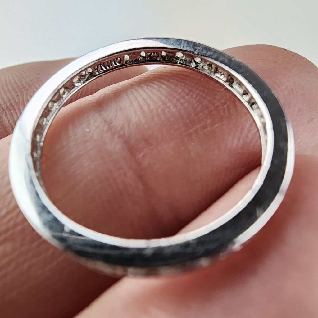 CZ Infinity Band Ring Size 8 Sterling Silver 925 Vintage