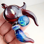 Doshworld Opal Amulet Pendant Boro Heady Glass Signed Dosh