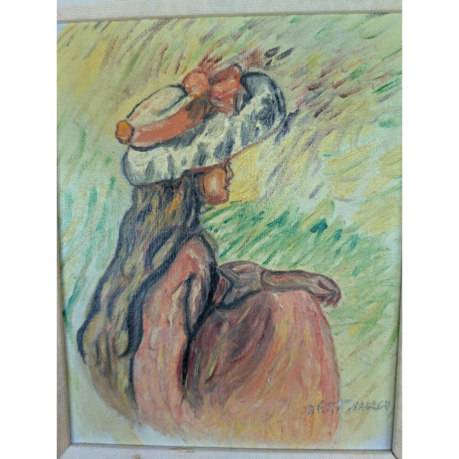 Renoir Girl With A Hat Reproduction Acryli on Canvas in Ornate Gilded Frame