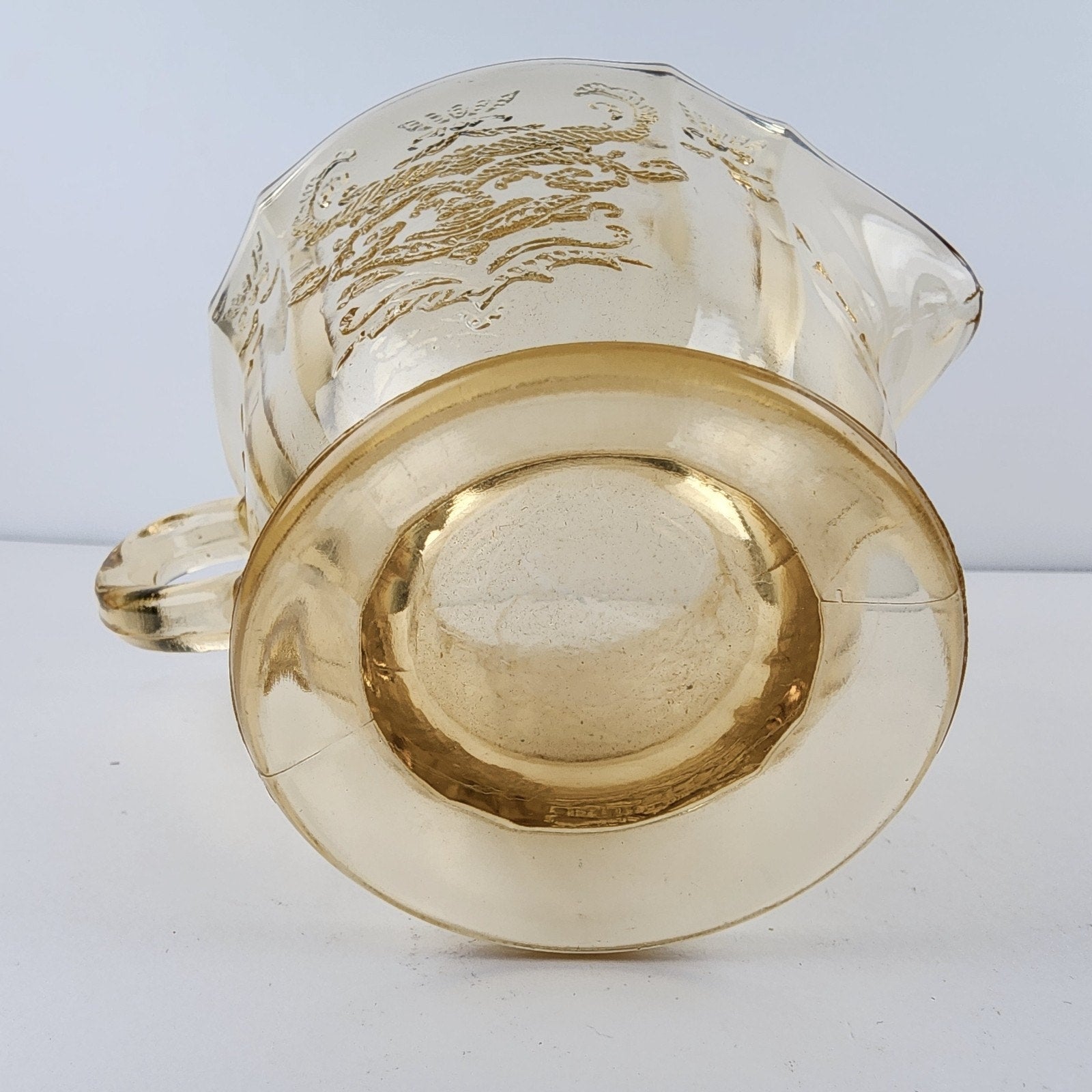 Federal Glass Amber Depression Glass Madrid Creamer Vintage