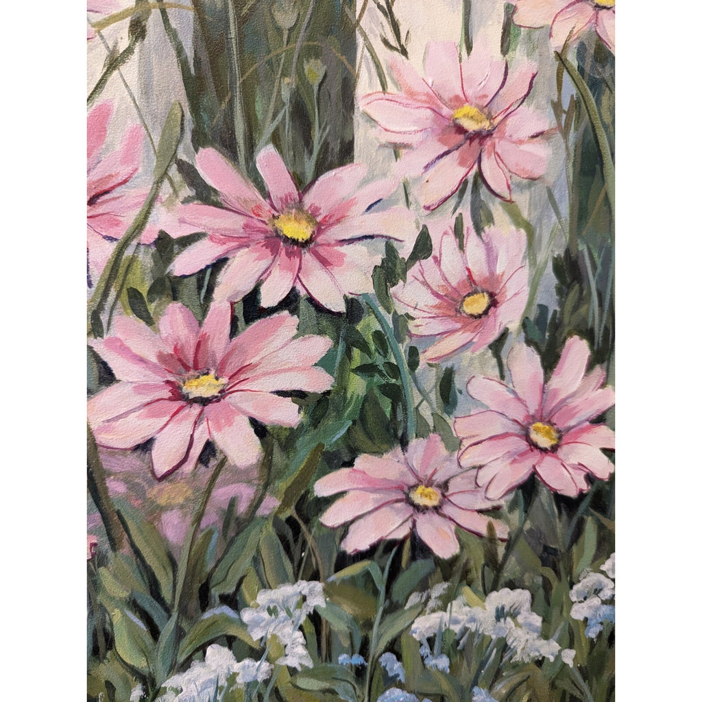 Anita Eaton (1931-2022) - "White Fence" Painting - Large Acrylic on Panel