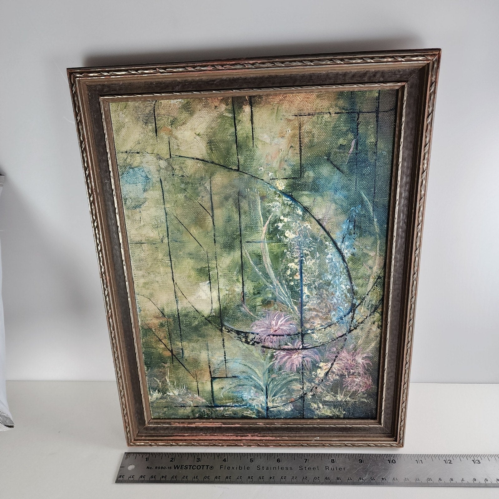 Abstract Jungle Landscape Acrylic Painting on Canvas Unsigned