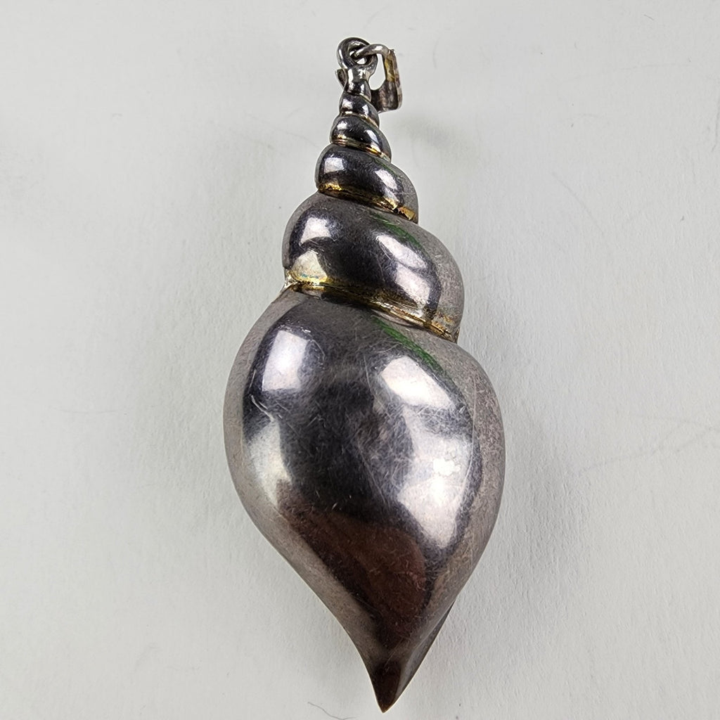 Large Seashell Sterling Silver 925 Pendant Vintage