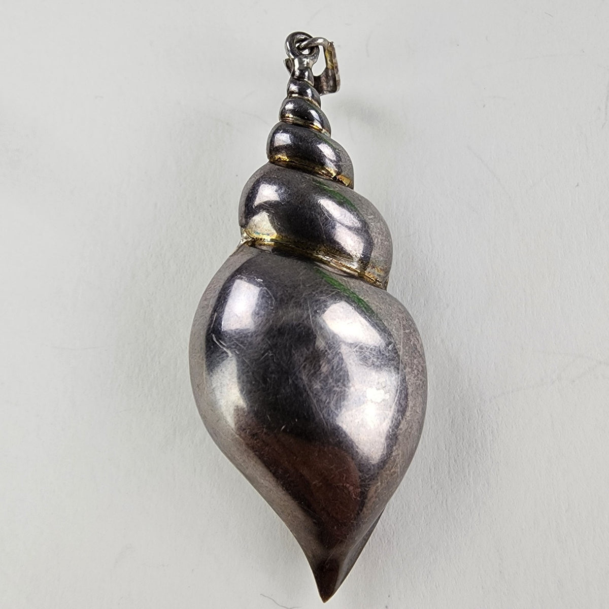 Large Seashell Sterling Silver 925 Pendant Vintage