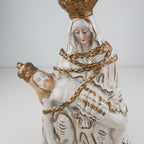 Porcelain Pieta Madonna & Child German Gold Gilt Model 7189 Virgin Mary Figurine