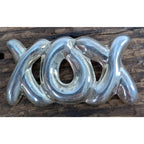 Vintage Taxco Mexico XOX Sterling Silver 925 Brooch Hugs and Kisses Pin 23g