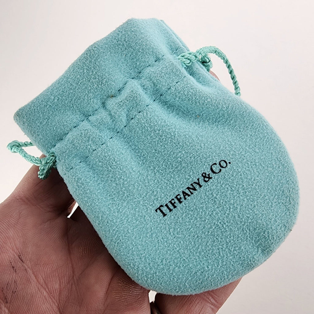 Vintage Tiffany & Co Logo Blue Felt Jewelry Bag