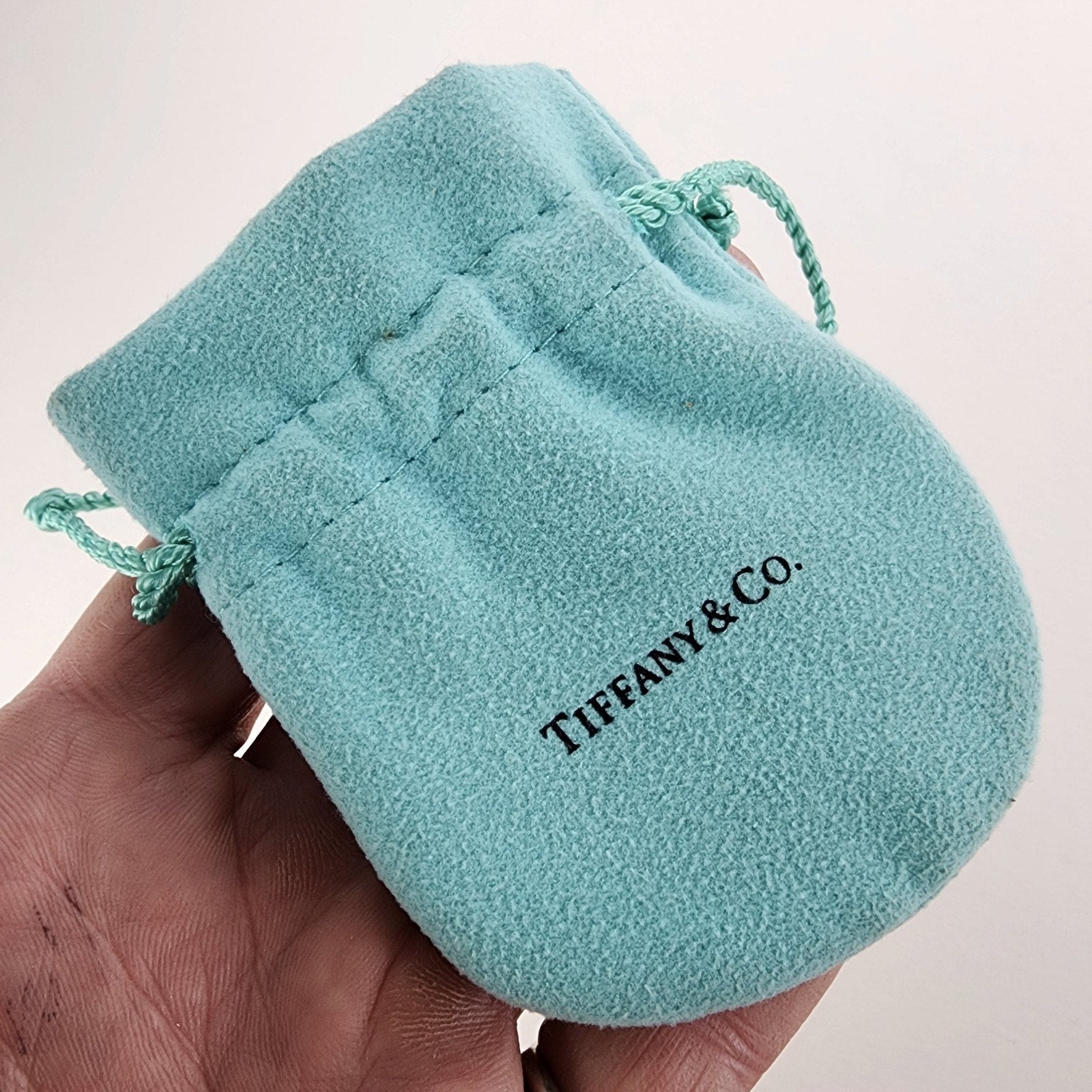 Vintage Tiffany & Co Logo Blue Felt Jewelry Bag