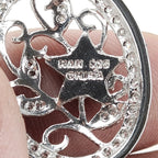 Diamond & Seed Pearl Pendant Sterling Silver 925 Vintage