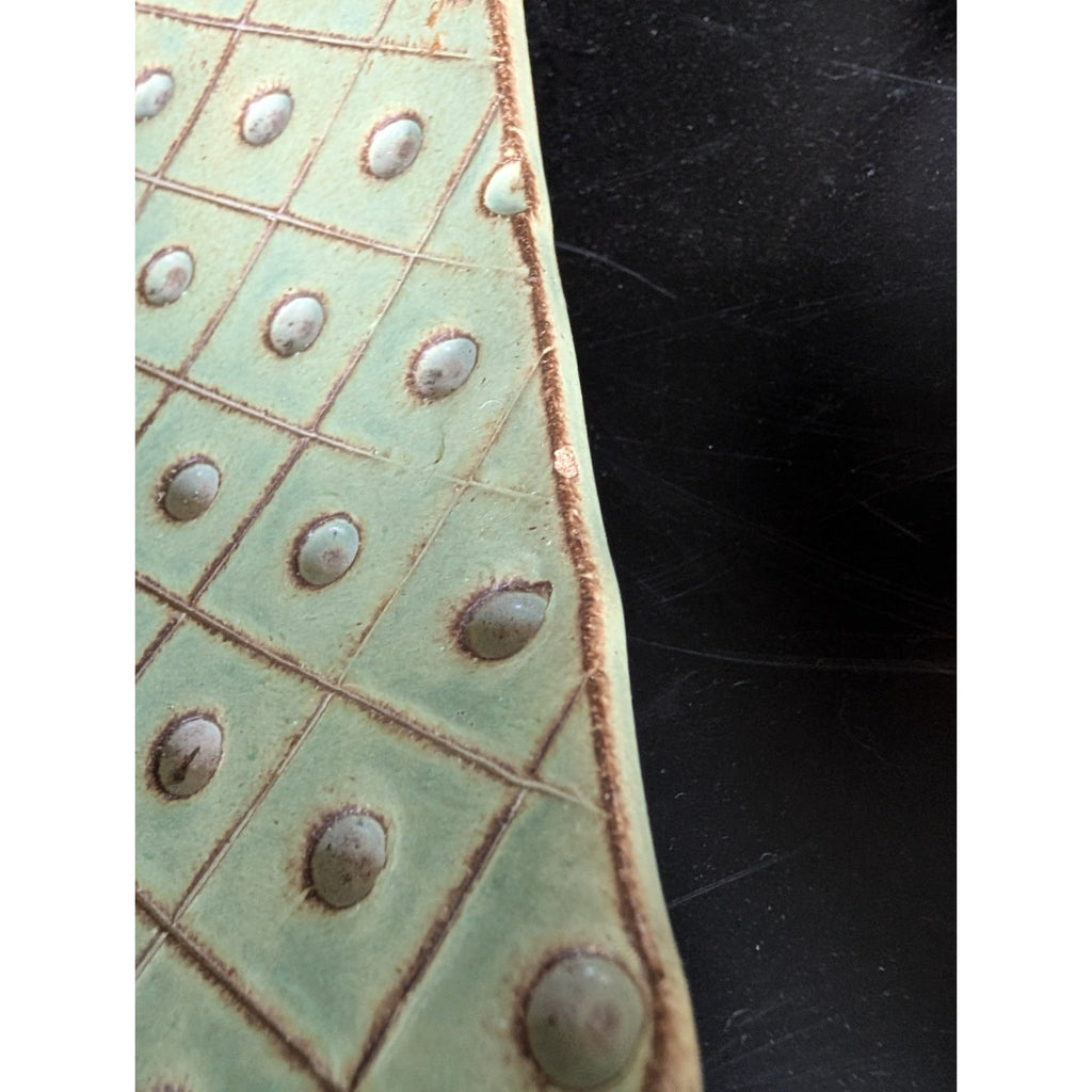 Signed Footed Studio Ceramic Dimpled Trivet MCM Dish