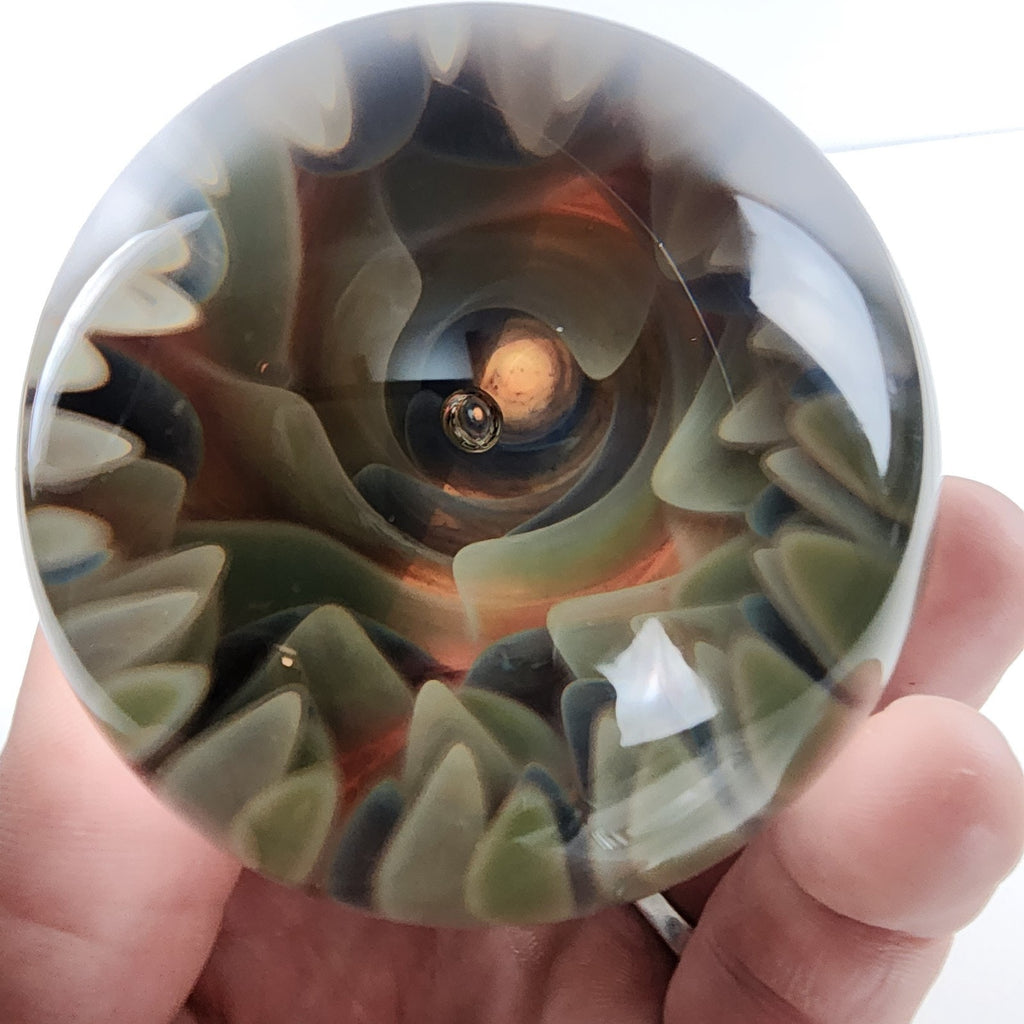 75mm Giant Air Trap Implosion Glass Marble Handmade Borosilicate
