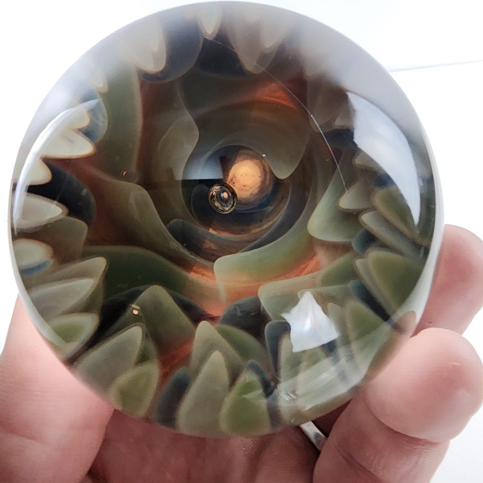 75mm Giant Air Trap Implosion Glass Marble Handmade Borosilicate