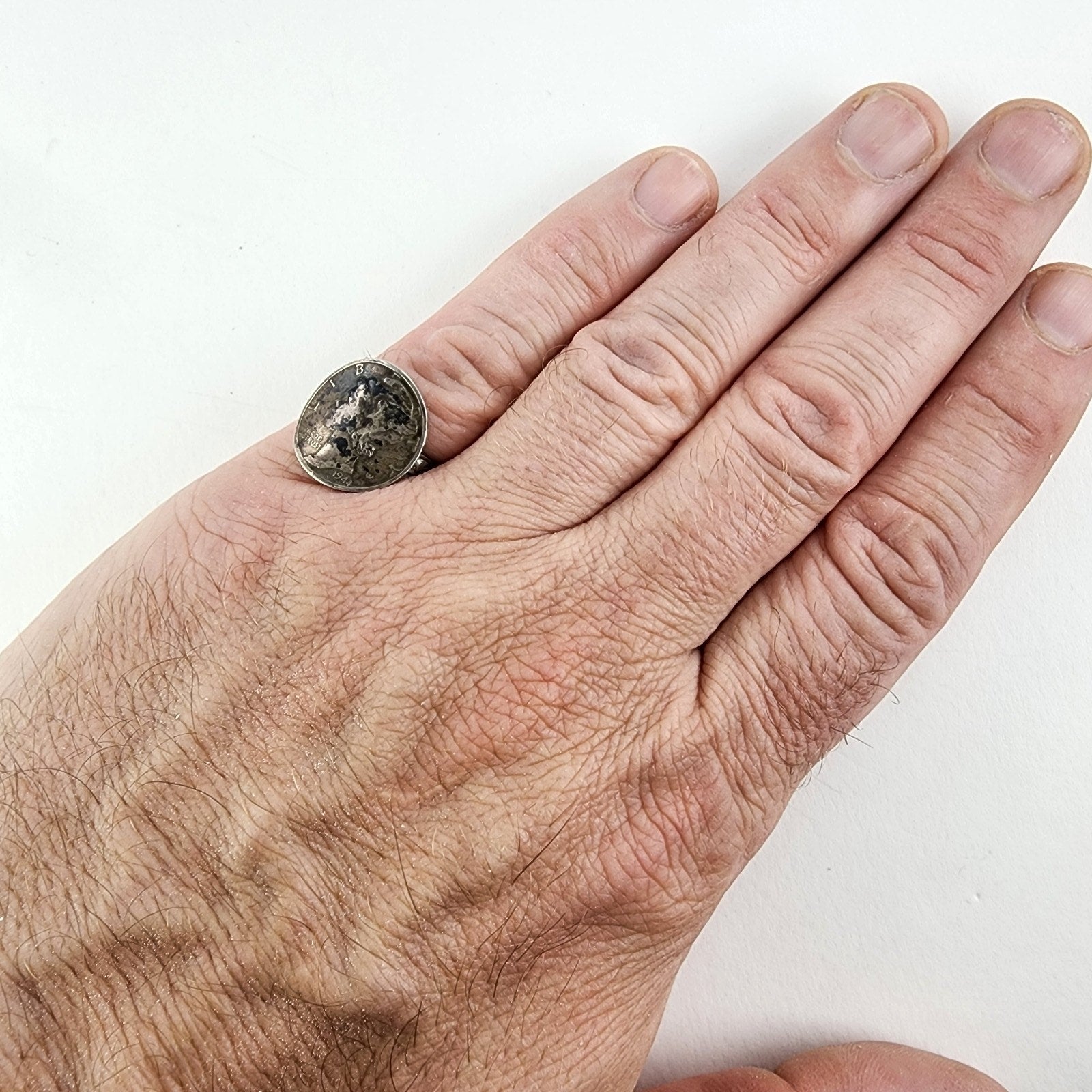 1944 Mercury Dime Adjustable Ring 90% Silver Vintage