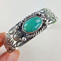 6 1/2" Fred Harvey Era Eagle Turquoise Sterling Silver 925 Cuff Bracelet Native