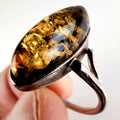 Vintage Baltic Amber Ring Size 8 in Sterling Silver 925