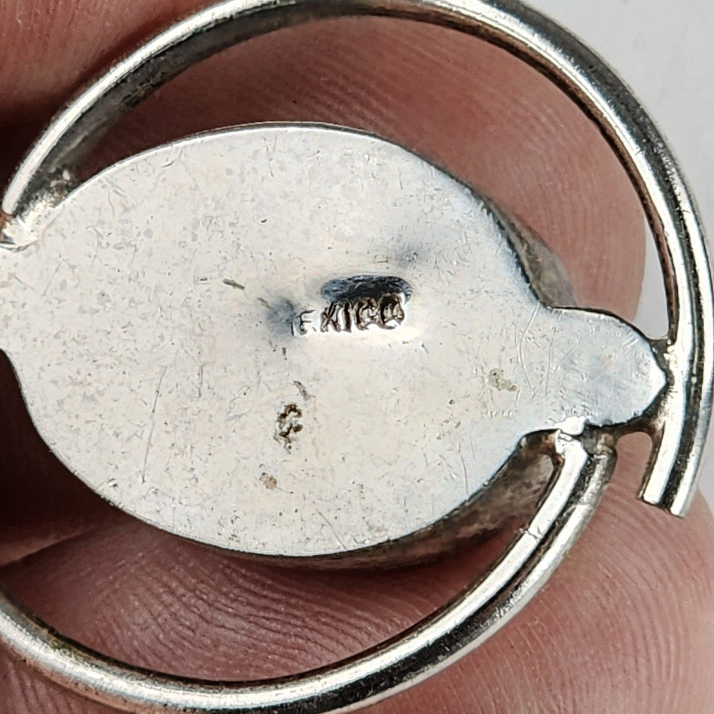Vintage Green Fire Opal Oval Pendant Sterling Silver 925 Estate
