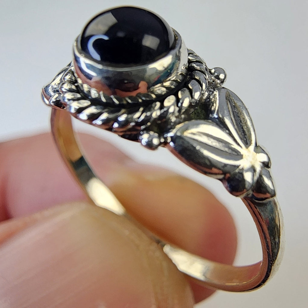 Sterling Silver 925 Black Onyx Southwestern Ring Size 7 1/2 New