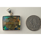 Harley Davidson Sterling Silver 925 Multicolor Opalescent Pendant