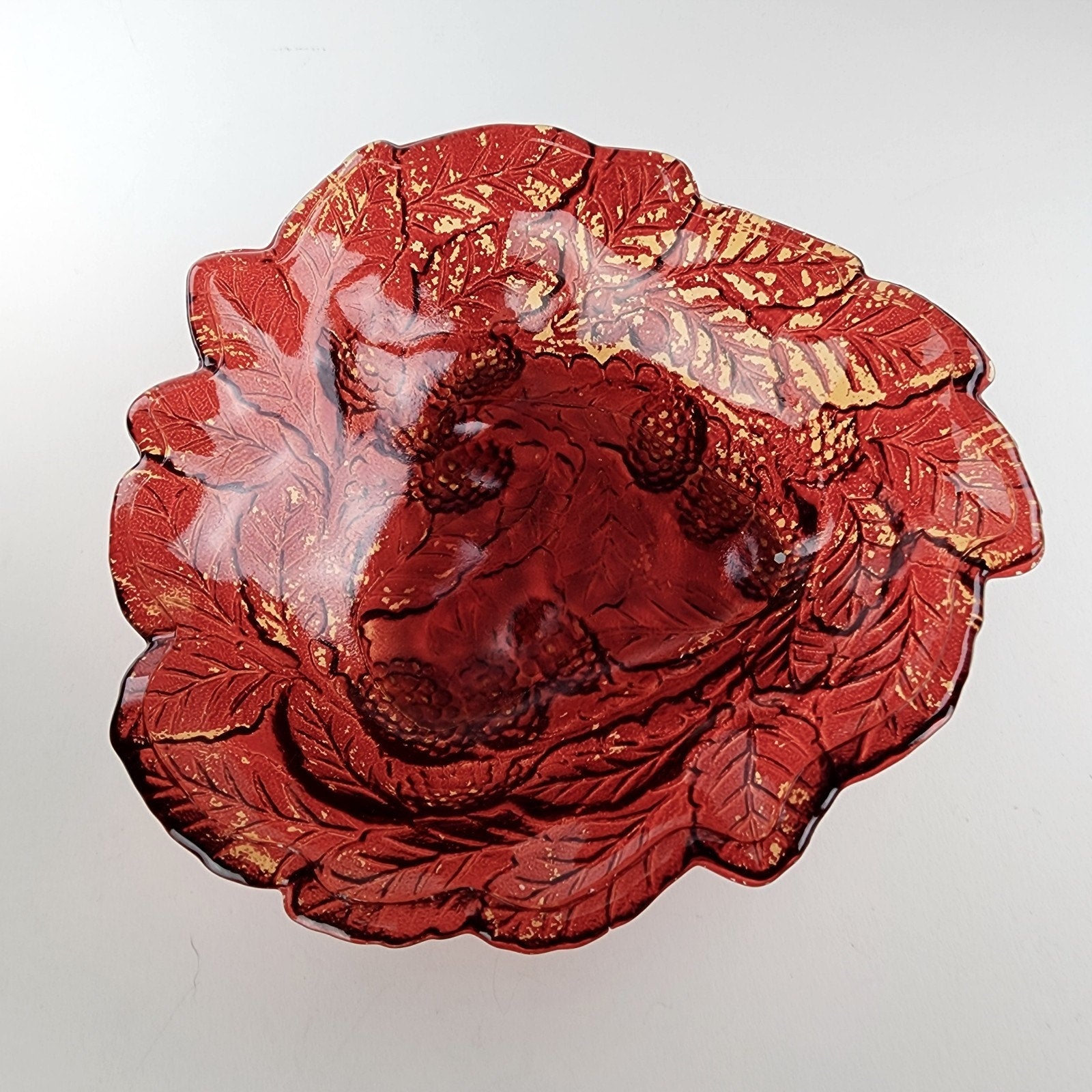 Indiana Glass Company Red & Yellow Logan Berry Bowl Set of 6